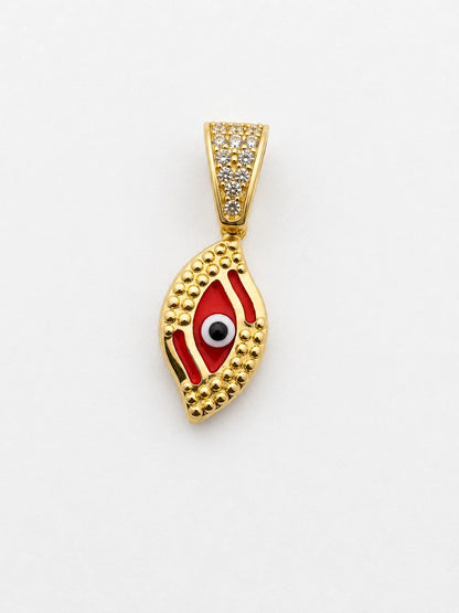 14K Gold Evil Eye Pendant
