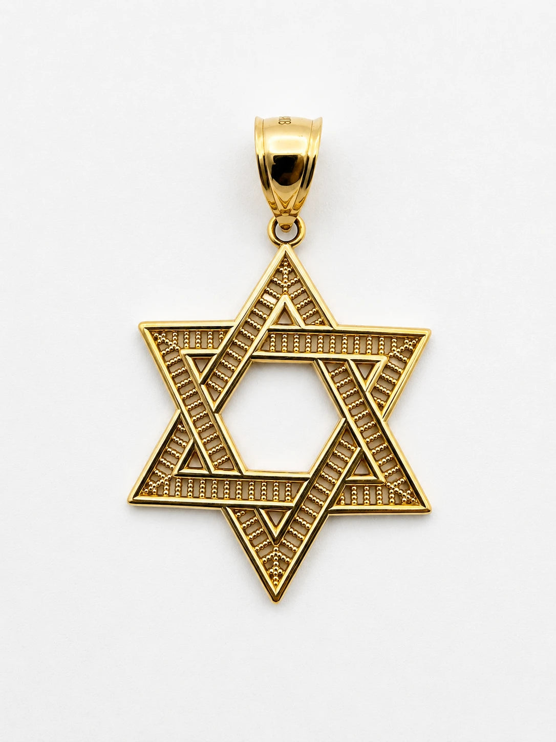 14K Gold Openwork Star of David Pendant