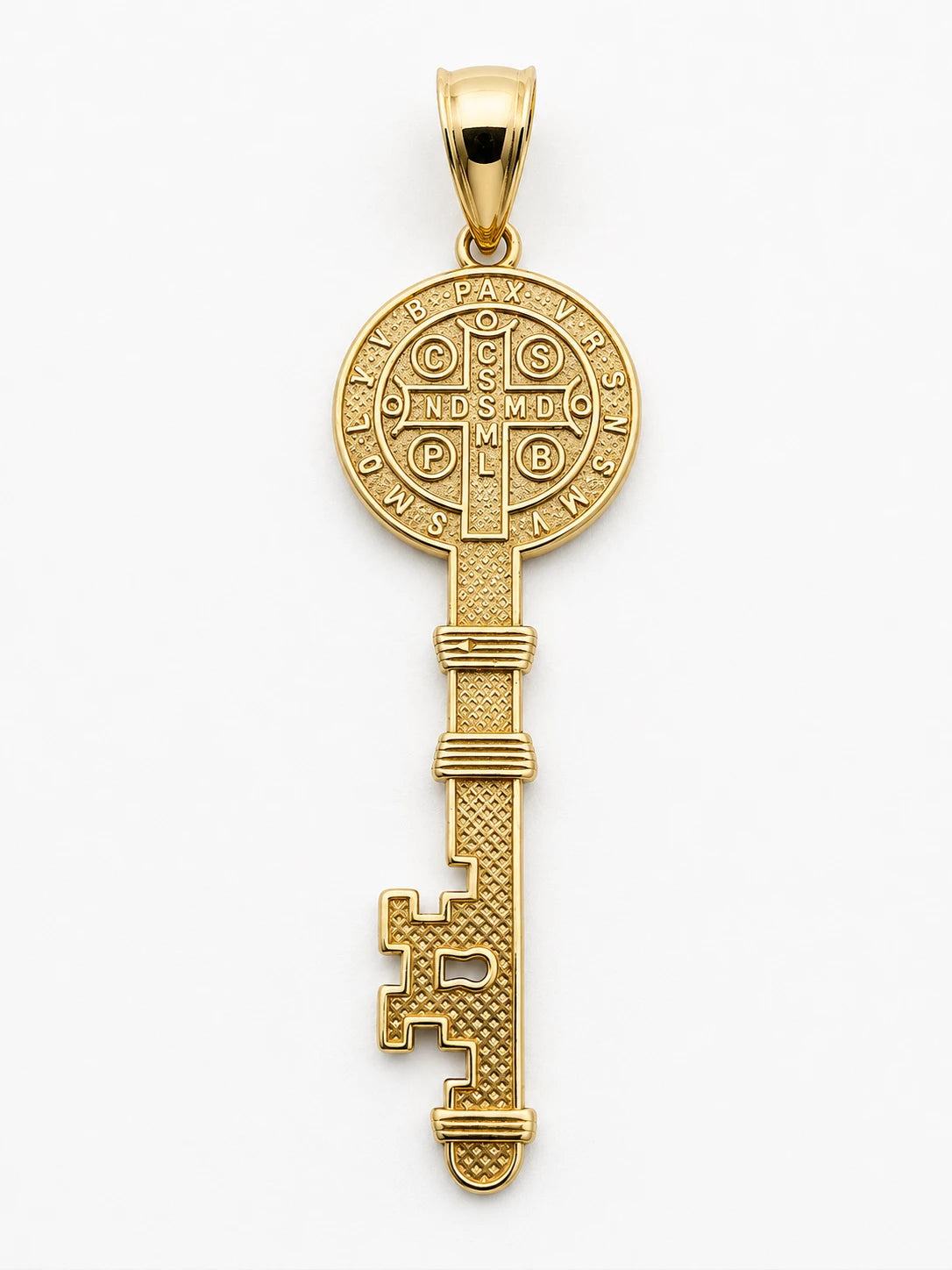 14K Gold Key of Saint Benedict Pendant