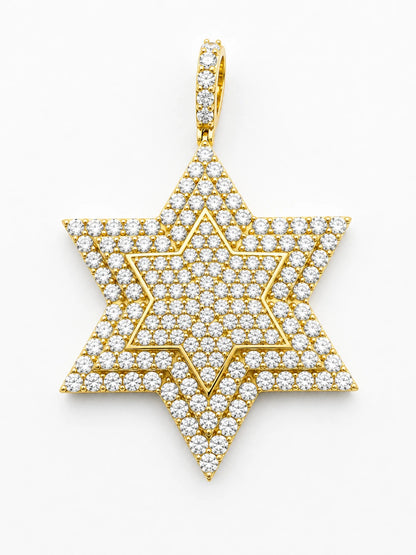 14K Gold Star of David Pendant