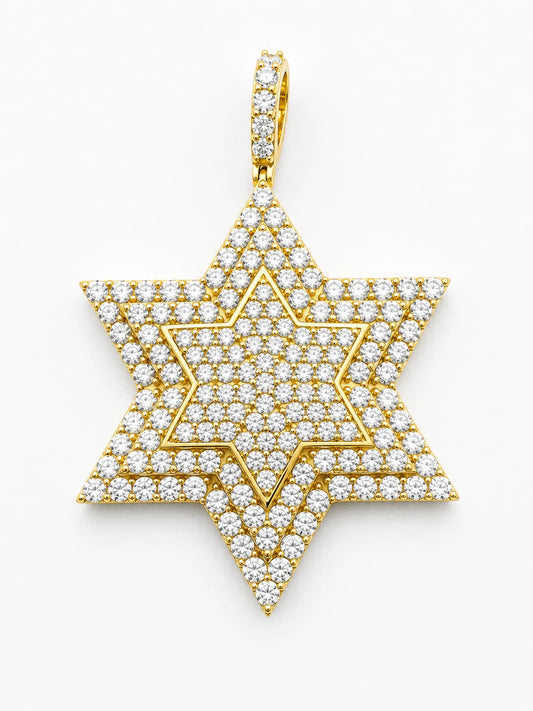 14K Gold Star of David Pendant