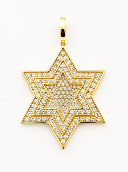 14K Gold Star of David Pendant