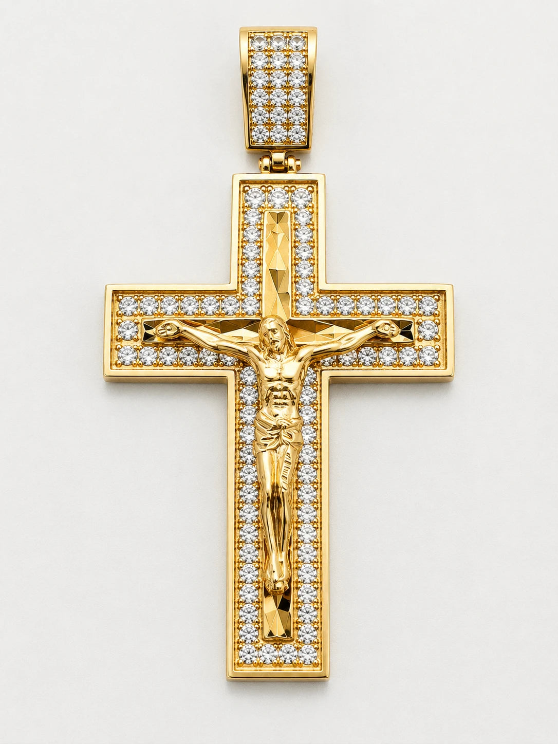 10K Gold Crucifix Pendant with Christ