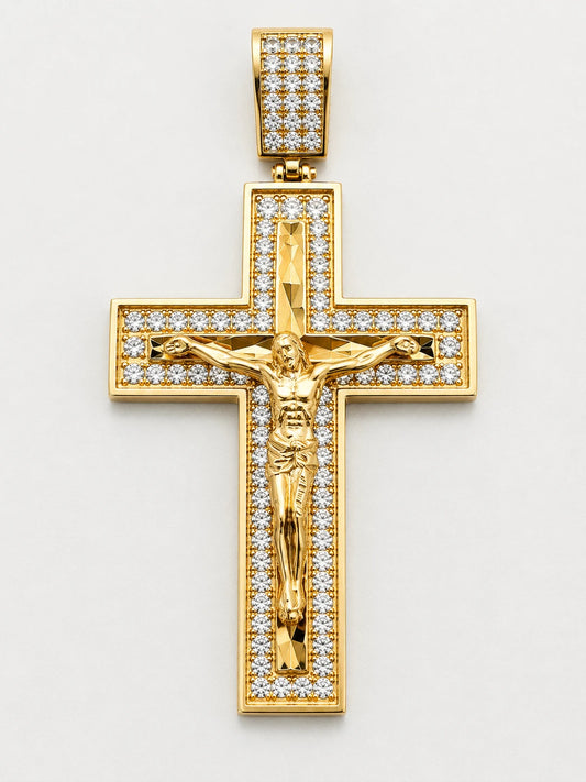 10K Gold Crucifix Pendant with Christ