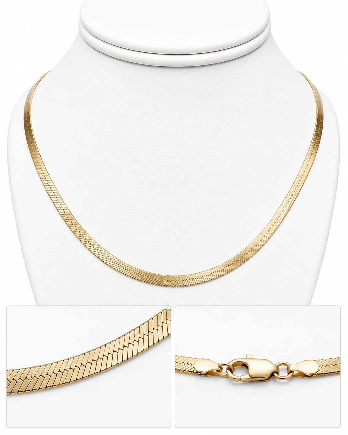 14K Gold Herringbone Chain