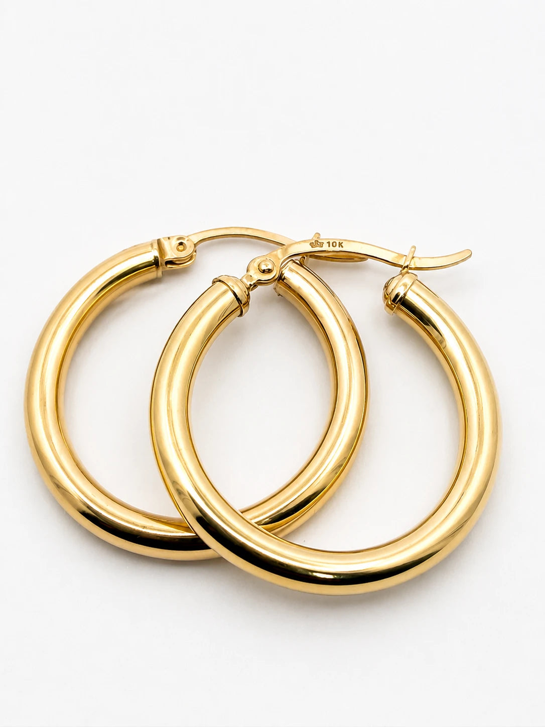 10K Gold Polished Hoop Earrings