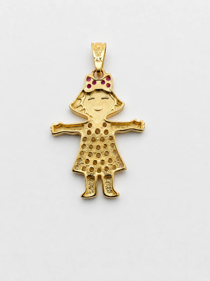 14K Gold Baby Girl Pendant