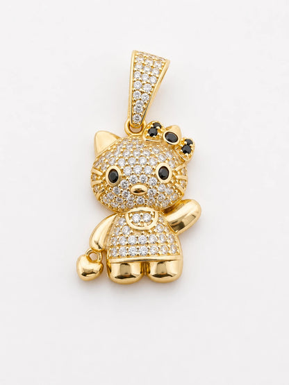14K Gold Kitten Pendant