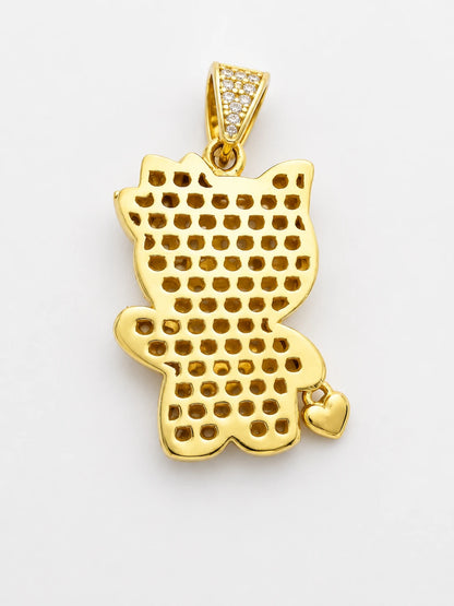 14K Gold Kitten Pendant