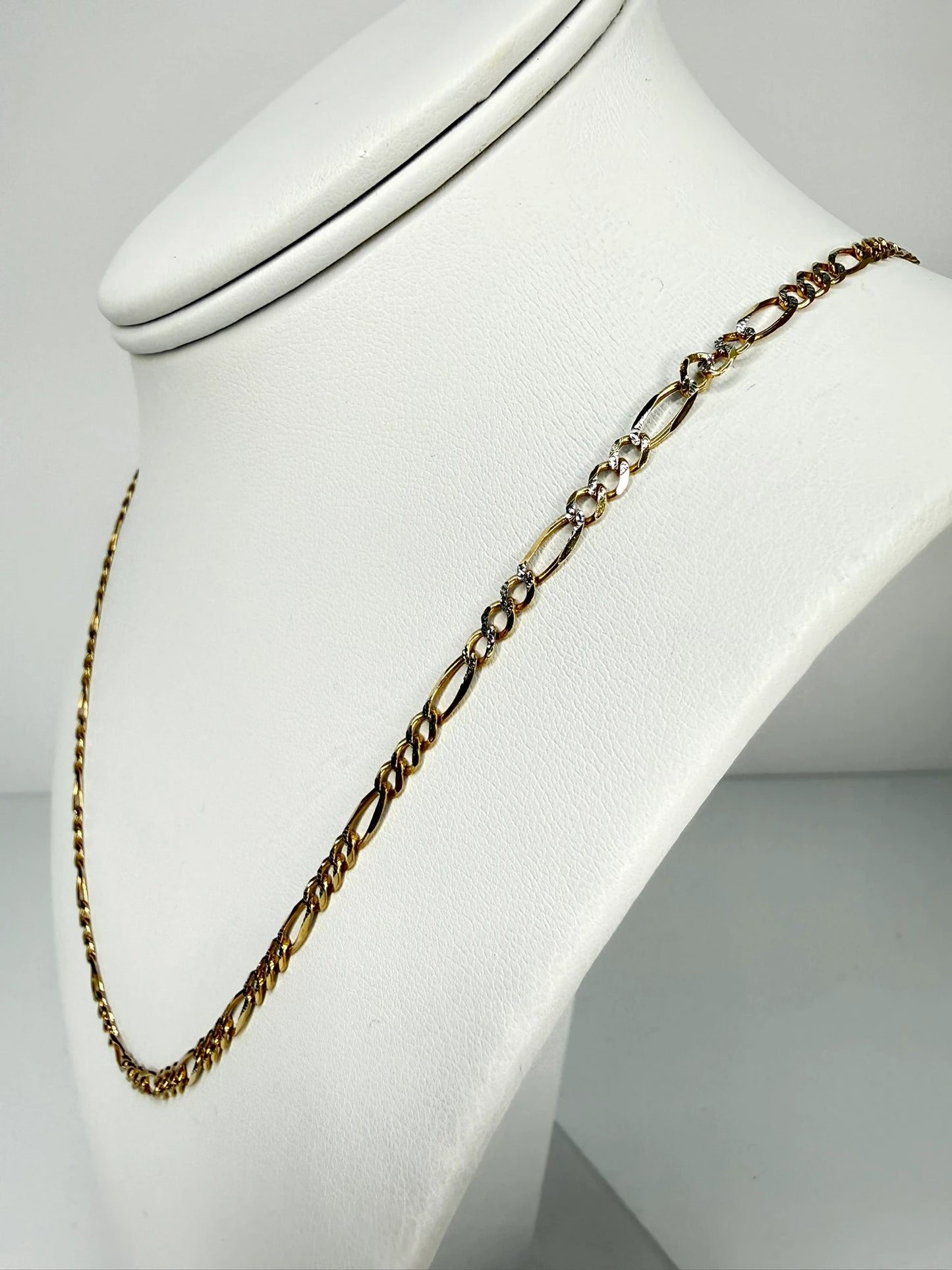 Two-Tone 14K Gold Figaro Chain