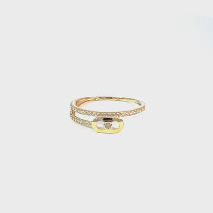 Elegant Multi Stone Ring in 10K Yellow Gold with Cubic Zirconia