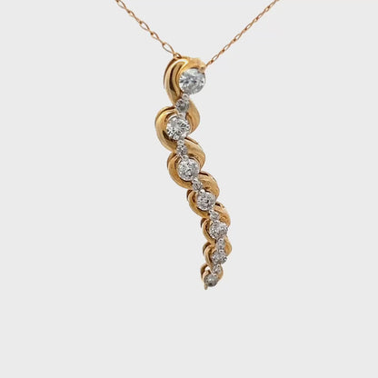10k Yellow Gold Pendant with natural diamonds.