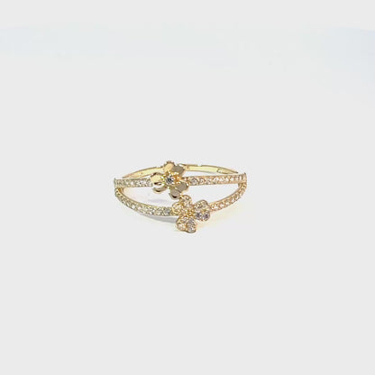 Floral Ring in 10K Yellow Gold with Cubic Zirconia