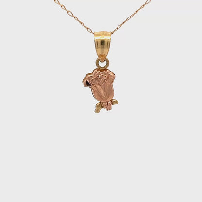 Polished 10k Rose Gold Pendant with Minimalist Rose Design