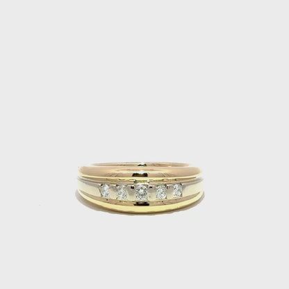 14k gold engagement ring with natural diamonds for men