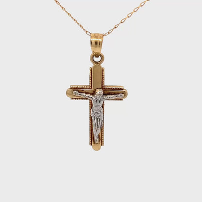 10k Yellow Gold Pendant with white gold decoration